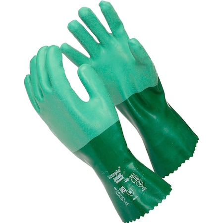 Ansell Neoprene Coated Gloves, Neoprene, Rough Finish, 3 Abrasion Level, Green, L 1 PR 212512